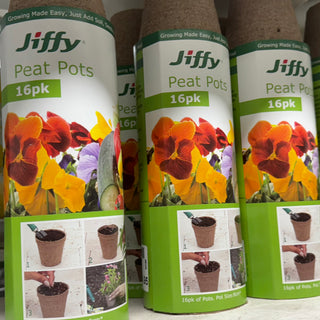 Jiffy Peat Pots Round 16pk
