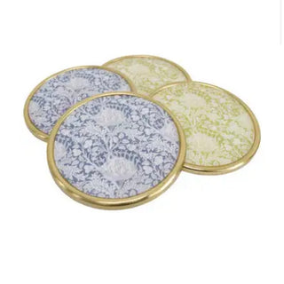 Coasters S/4 Brass Trim